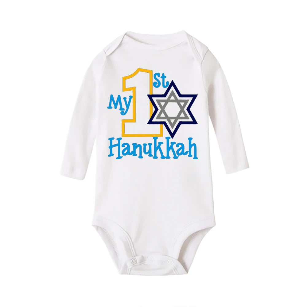 Newborn Onesie for Baby's First Hanukkah Celebration