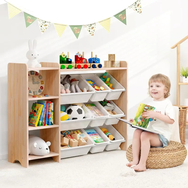 4-Tier Kids' Toy Storage Organizer Shelf