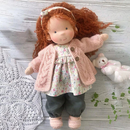 Plush Stuffed Doll Waldorf Handmade First Baby Doll Soft Plush Rag Doll Sleeping Cuddle Buddy For Toddlers Infants And Baby GIft