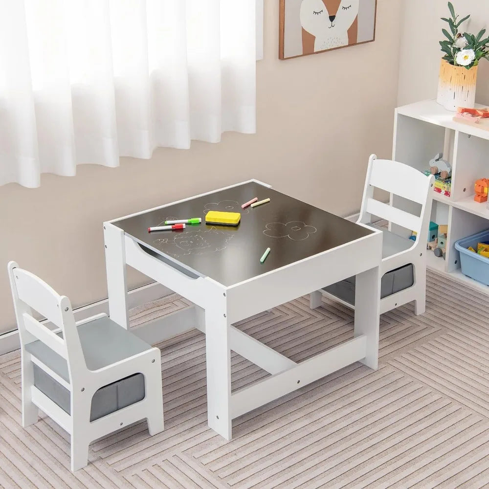 Kids Table & Chair Wooden Activity Set