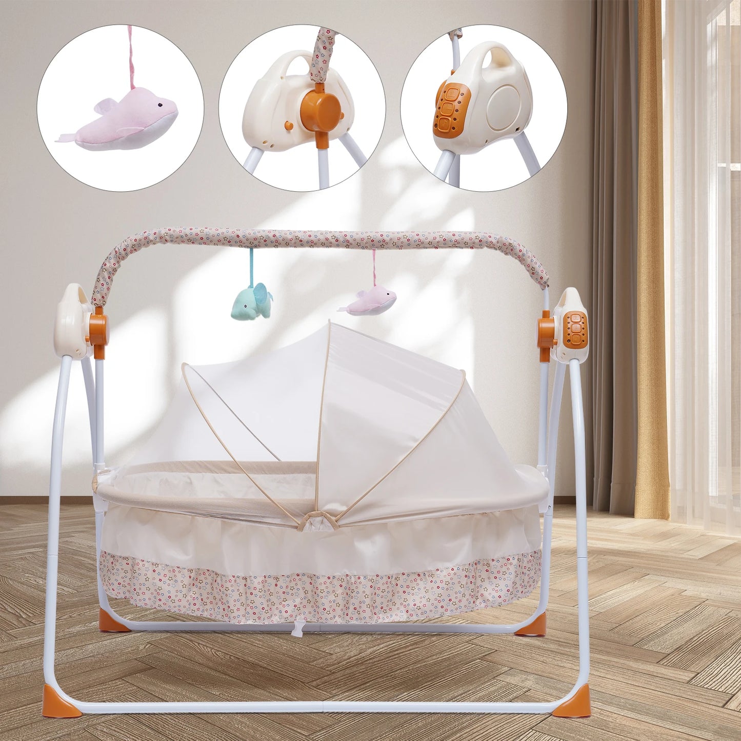 Baby Rocker Swing With Bluetooth For Music