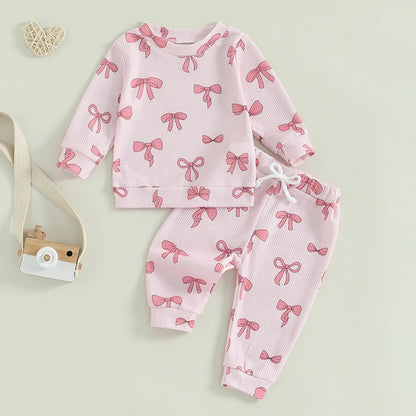 Infant/Baby Girls Bow Print Long Sleeve Sweatshirt