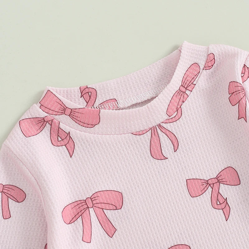 Infant/Baby Girls Bow Print Long Sleeve Sweatshirt