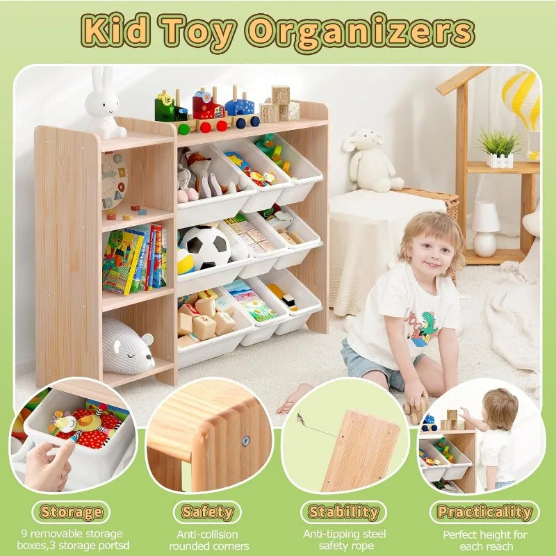 4-Tier Kids' Toy Storage Organizer Shelf