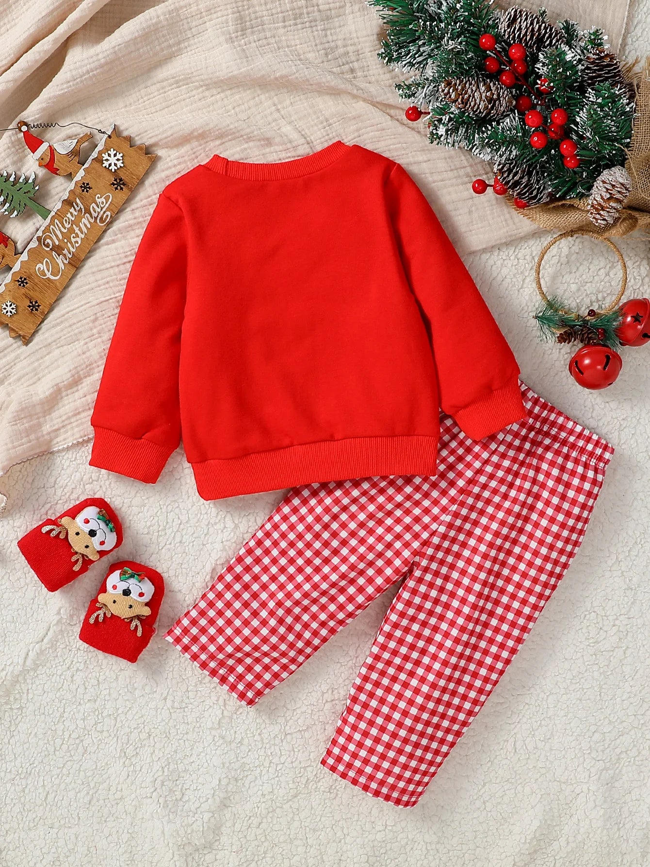 Infant Toddler Christmas Holiday Santa 2-Piece Pants Outfit