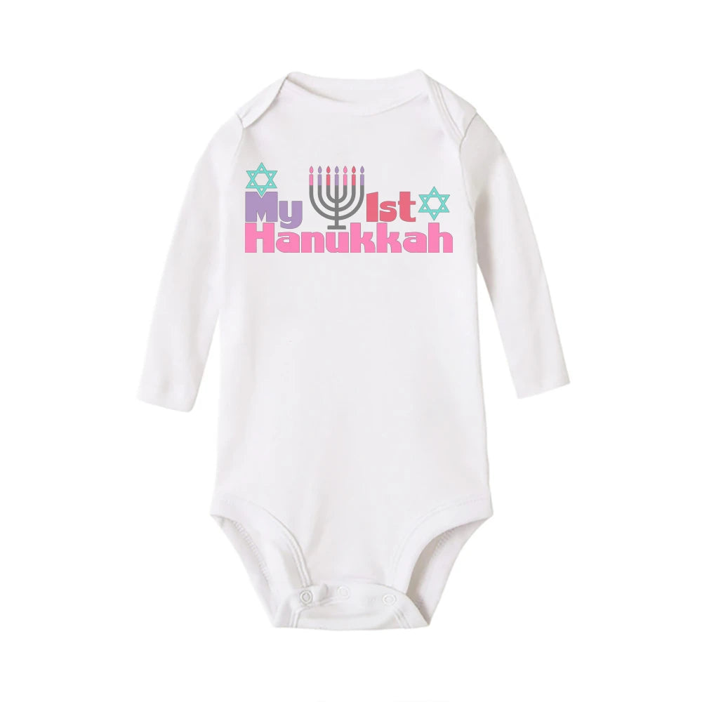 Newborn Onesie for Baby's First Hanukkah Celebration